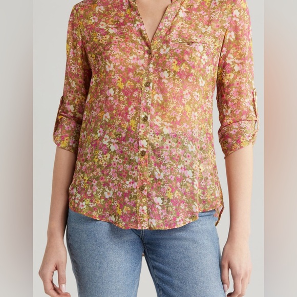 Kut from the Kluth Jasmin Chiffon Button Down Shirt - Picture 1 of 4